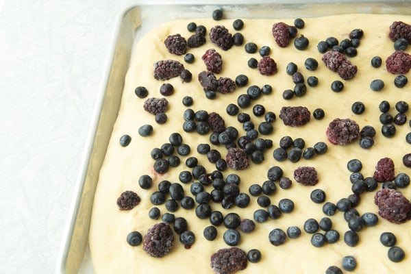 berries on top of dough