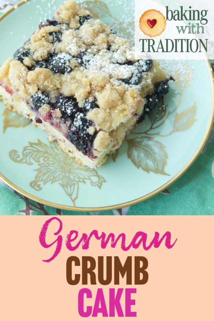 German crumb cake on plate