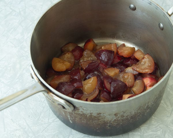 plums in a pot