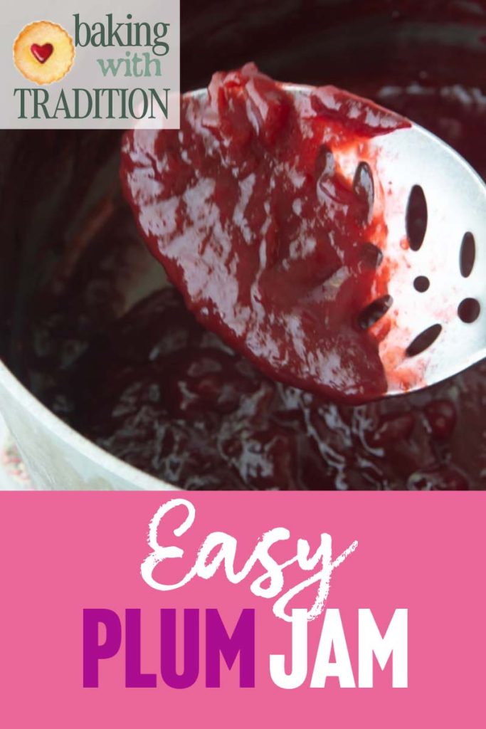 plum jam on spoon