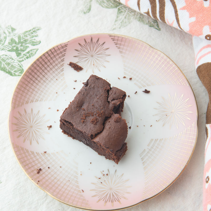 black bean brownie on plate