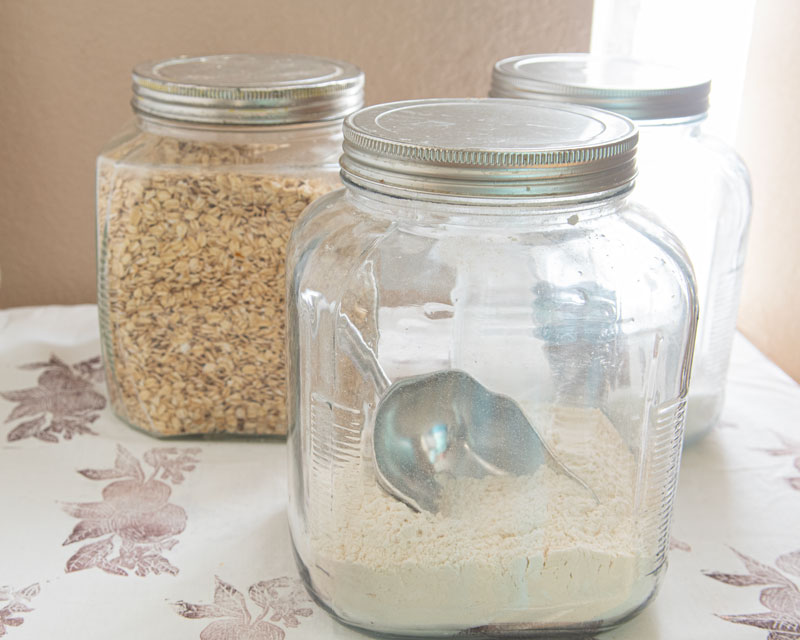 jars of flour and oats