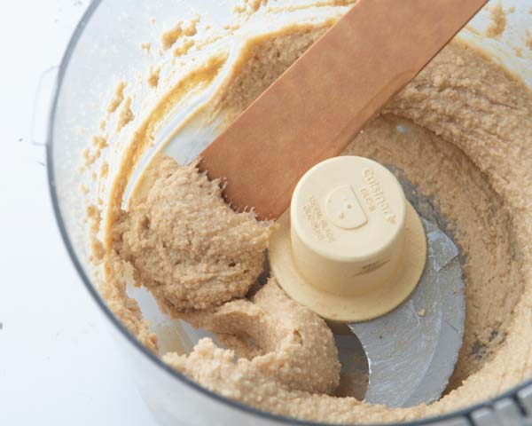 scraping cashew butter in food processor