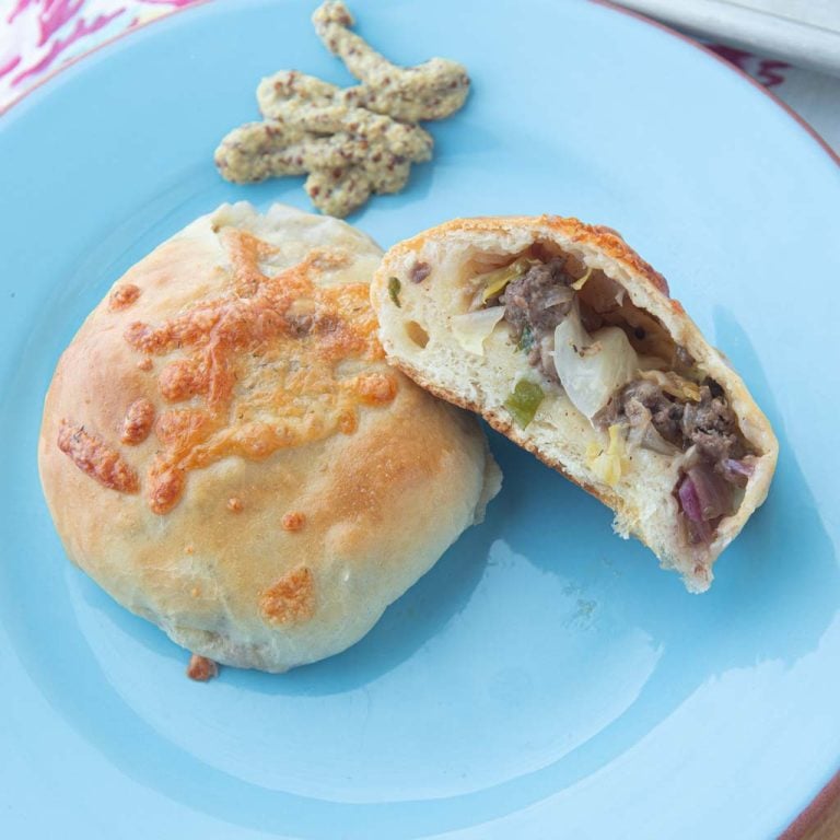 krautburgers on plate with mustard