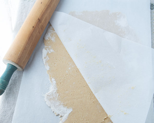 rolling dough between parchment