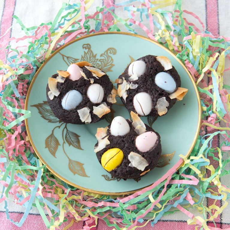 Easter brownies on plate