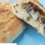 closeup of homemade krautburger