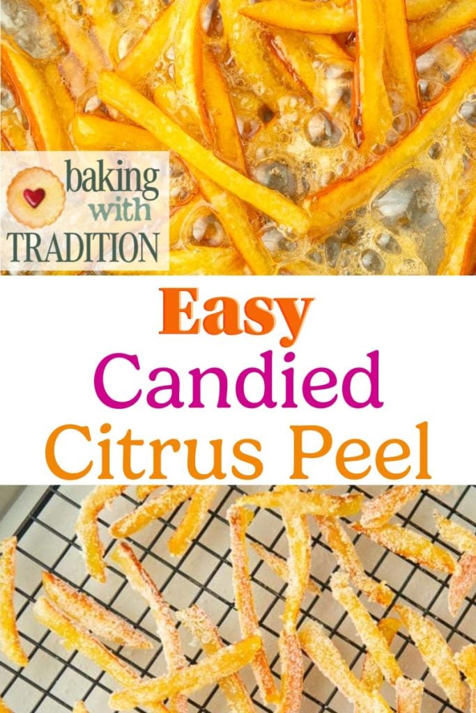 boiling orange peel and candied orange peel