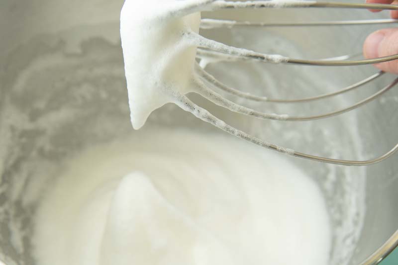 beaten egg whites