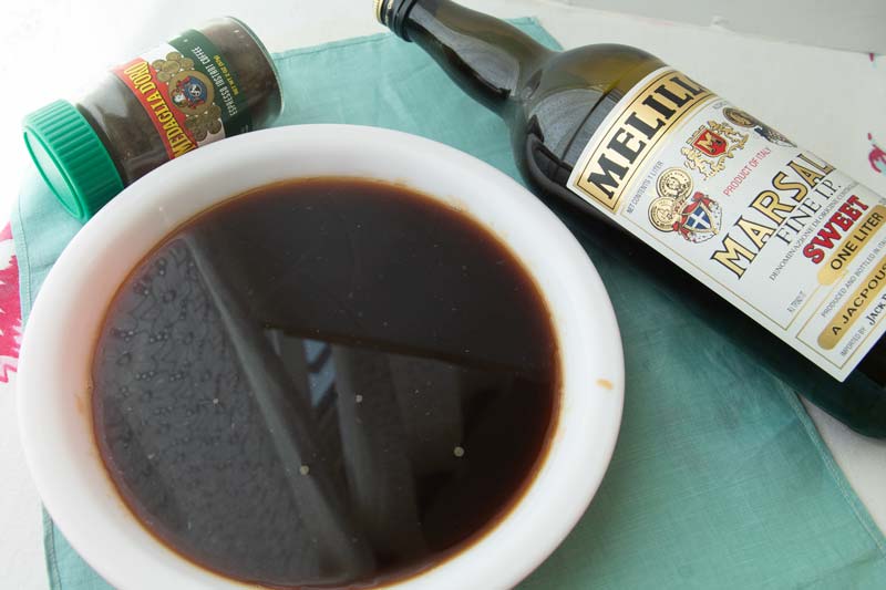 coffee in pie plate, instant espresso and marsala
