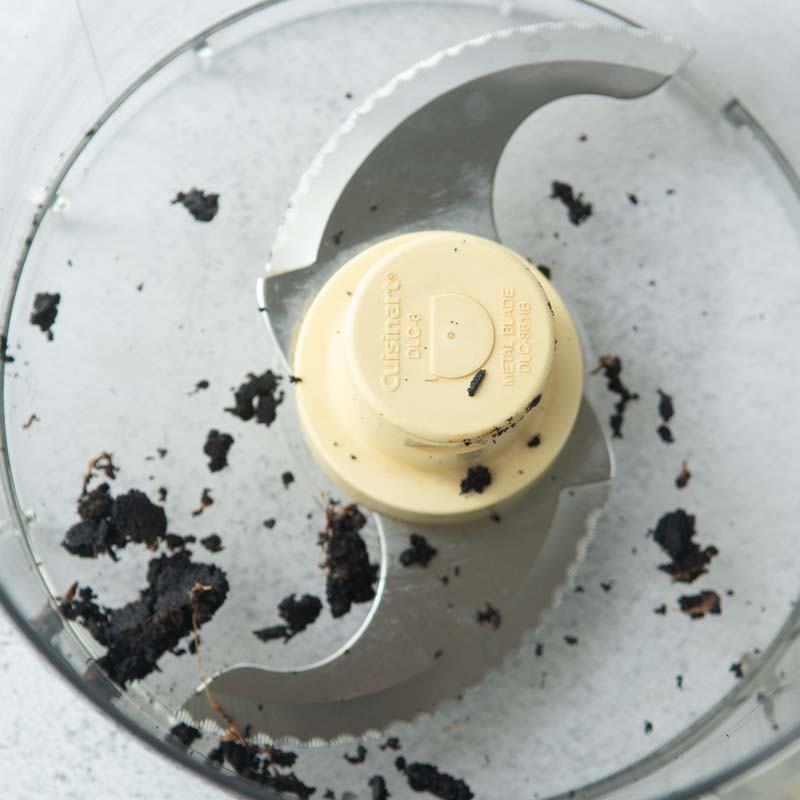 vanilla bean seeds in food processor bowl