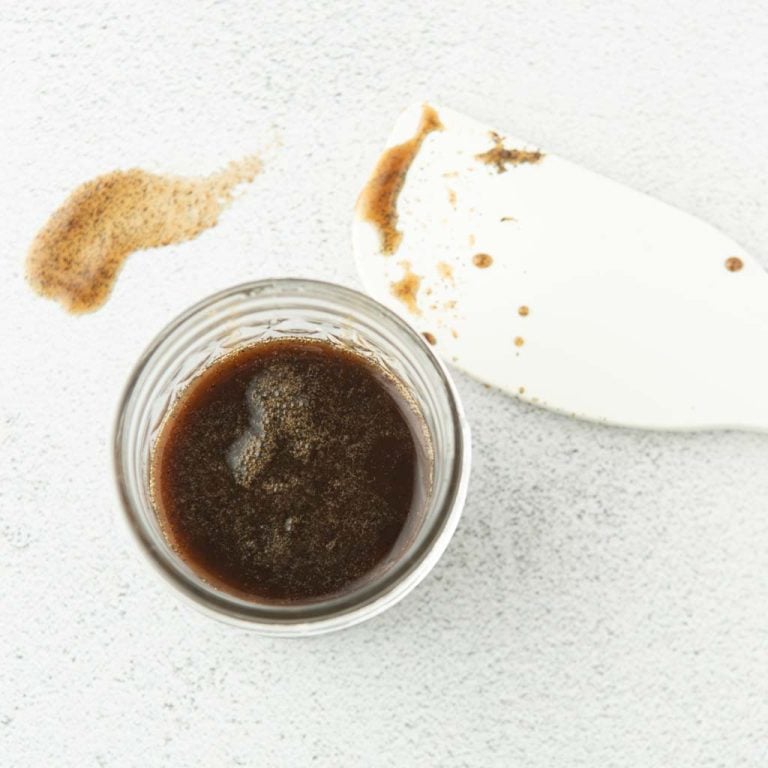 homemade vanilla paste with spatula