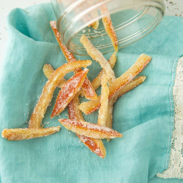 candied orange peel and jar