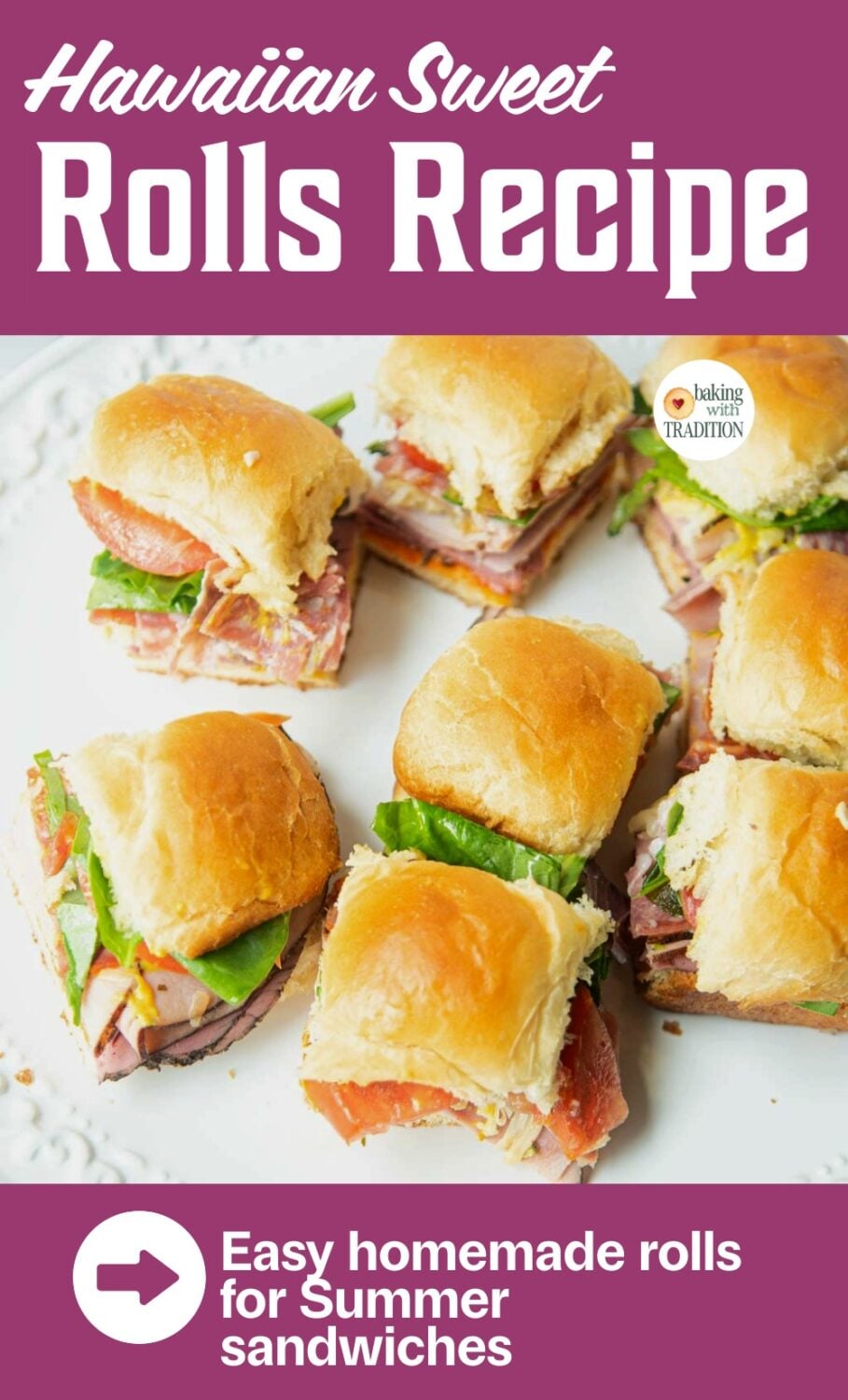 sandwiches made with homemade hawaiian sweet rolls