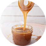 caramel sauce and whisk