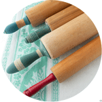closeup of rolling pins