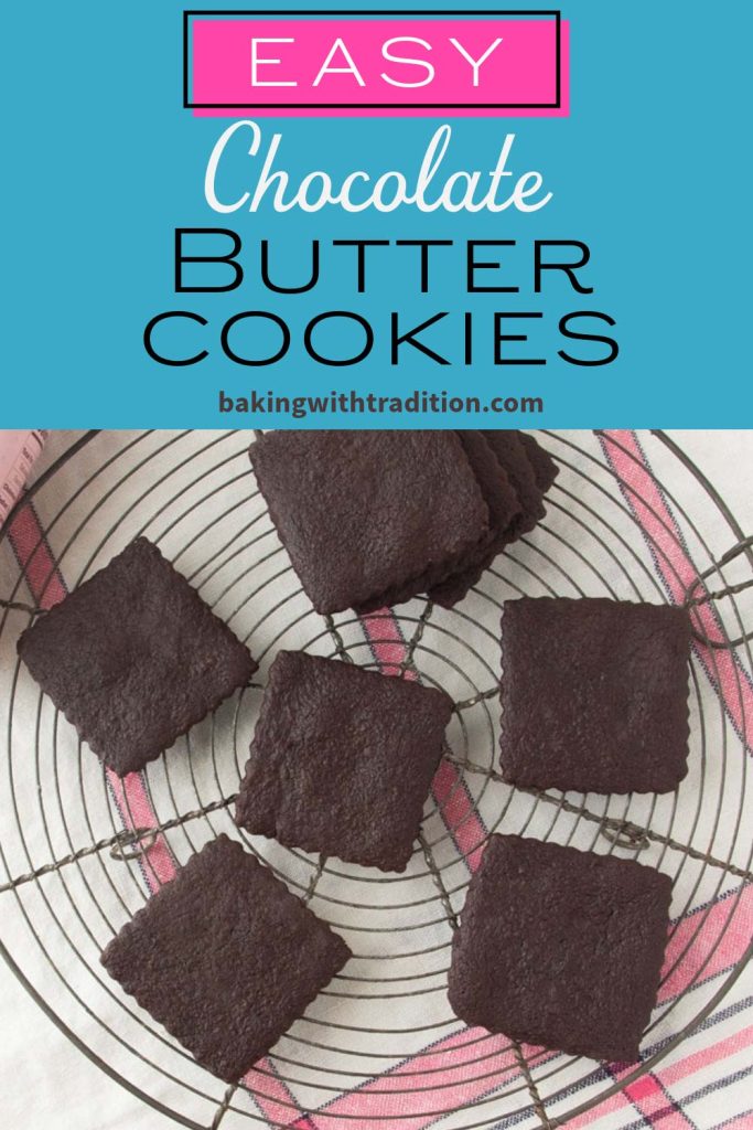 chocolate cut-out cookies on wire rack