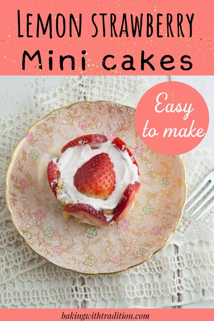 finished strawberry mini cake on plate