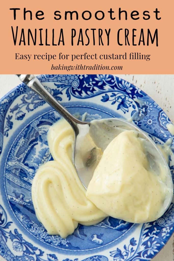 vanilla pastry cream on plate