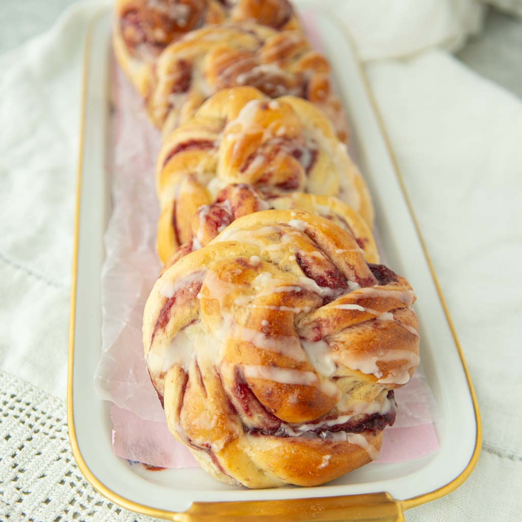 strawberry jam rolls on plate