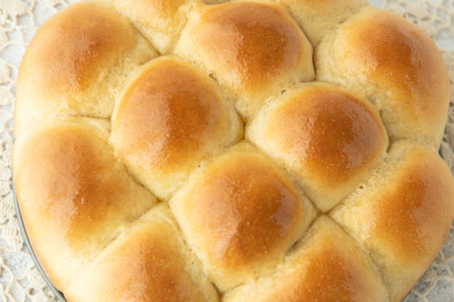 whole wheat dinner rolls closeup