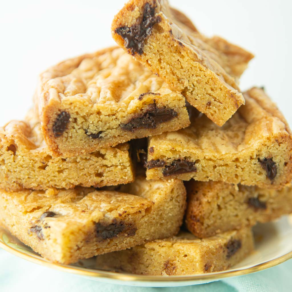 stacks of brown butter blondies