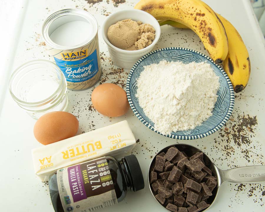 Bananas Foster blondies ingredients