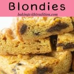closeup of brown butter blondies