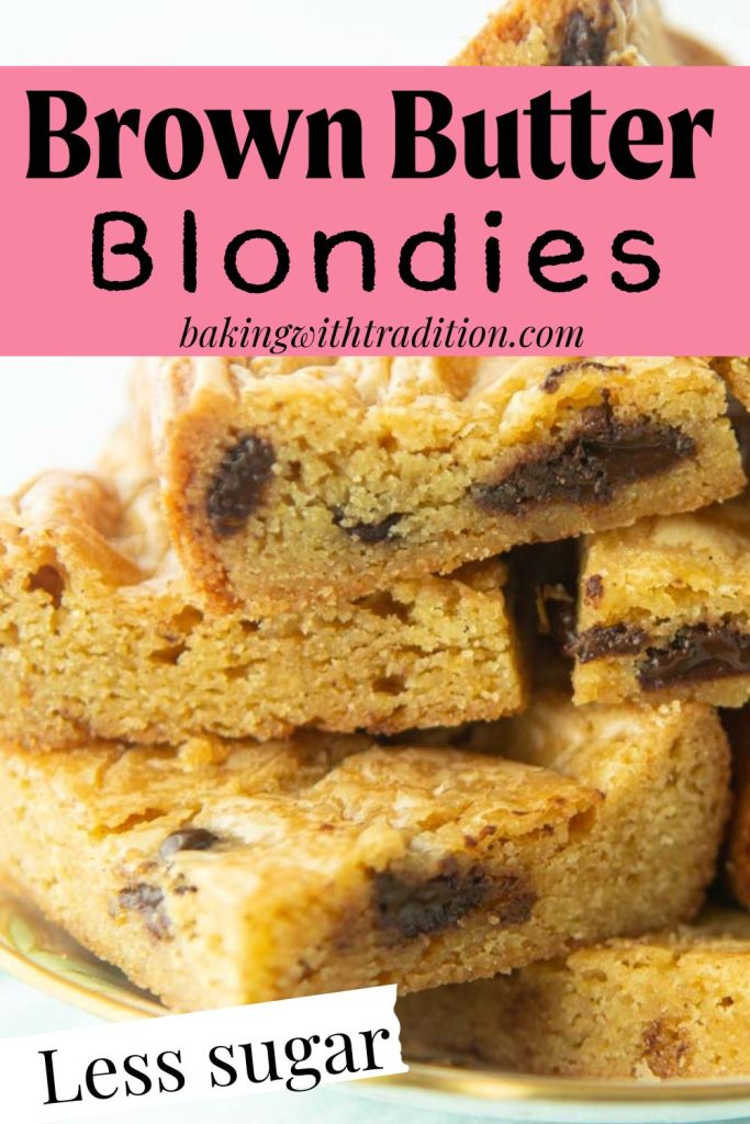 closeup of brown butter blondies