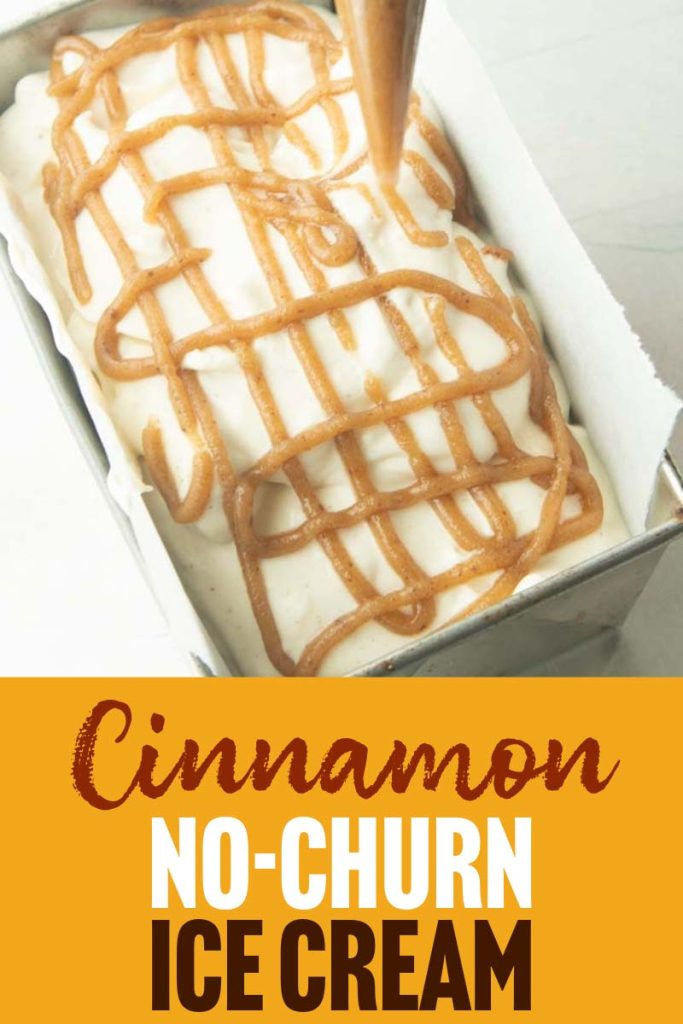 piping brown sugar caramel on top ice cream