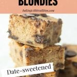 white bean blondies stack