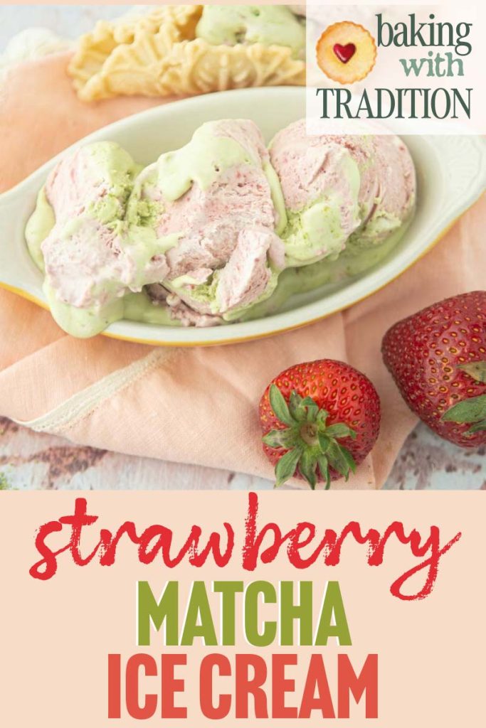 strawberry matcha no-churn ice cream