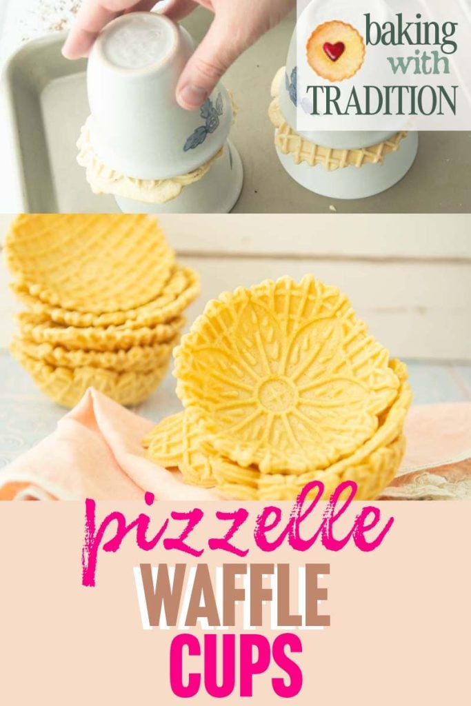stacks of pizelle cups and forming cups with ramekins