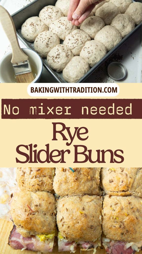 sprinkling caraway on rye buns, Reuben sliders