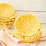 stacks of pizelle waffle cups