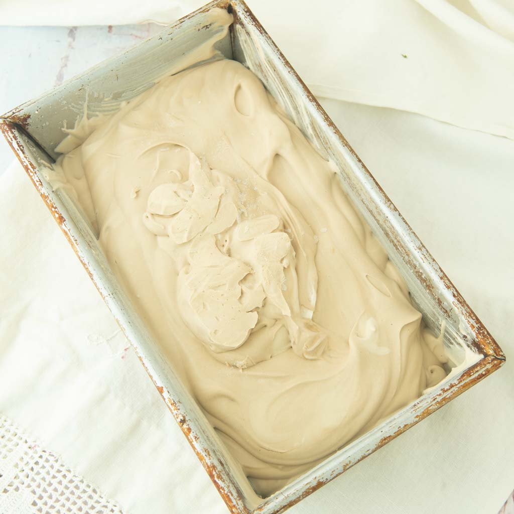 root beer no churn ice cream in loaf pan