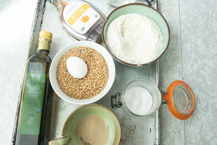 ingredients for homemade hamburger buns