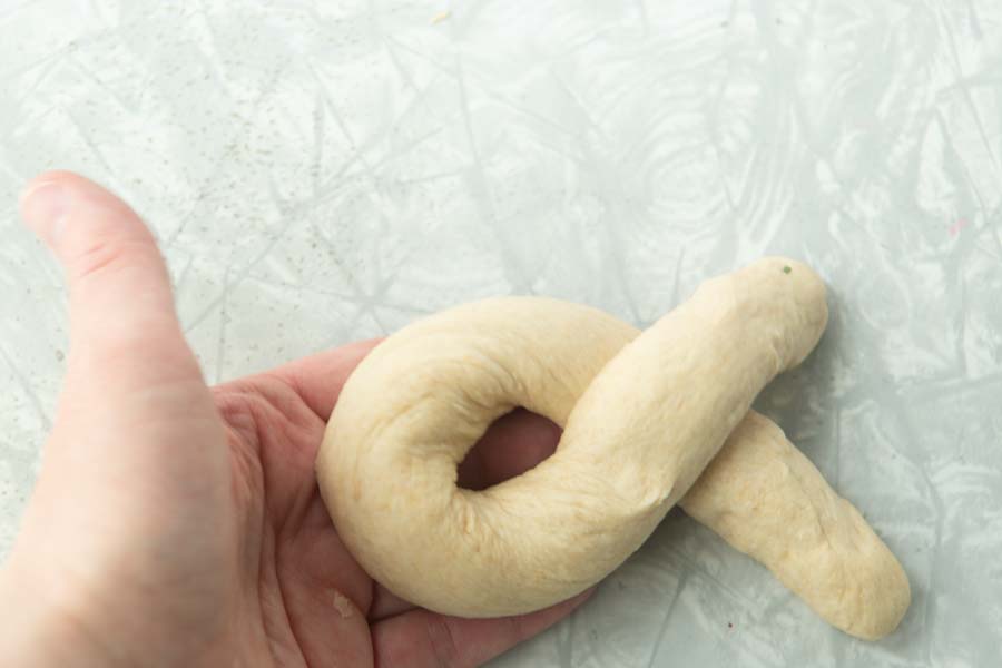 dough rope shaped into a fish
