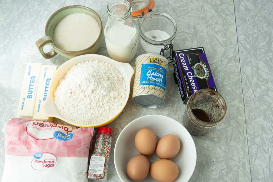 ingredients for vanilla sheet cake