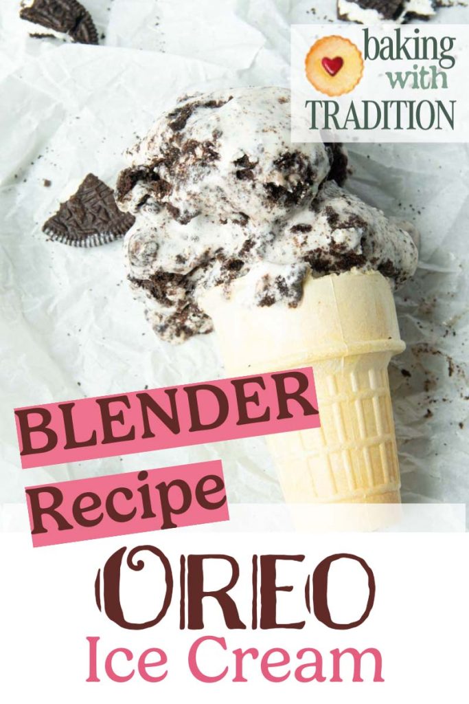 oreo ice cream in cone with text overlay