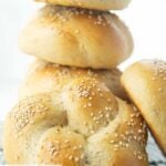 stack of homemade burger buns
