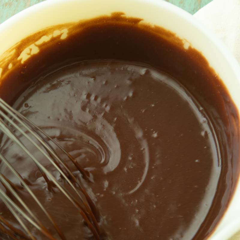 glossy brownie batter