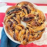 raspberry almond blueberry wreath bread