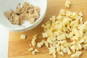 brown sugar and diced apples