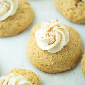 closeup of pumpkin cookies
