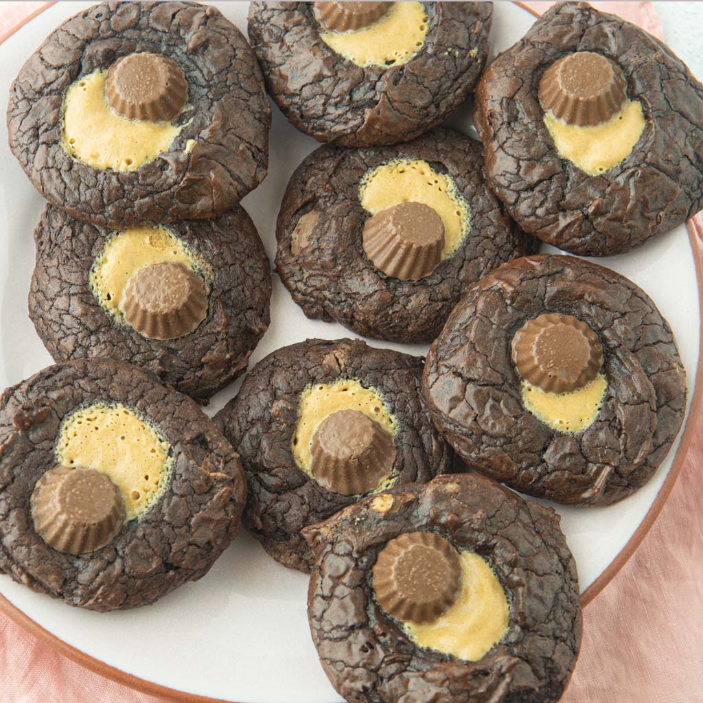peanut butter brownie cookies on plate