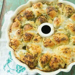 bundt pan of pesto monkey bread
