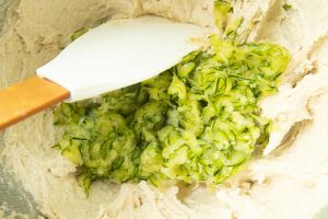 folding zucchini into batter