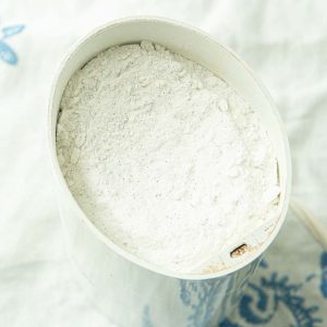 fresh ground vanilla sugar in coffee grinder