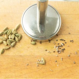 crushing cardamom